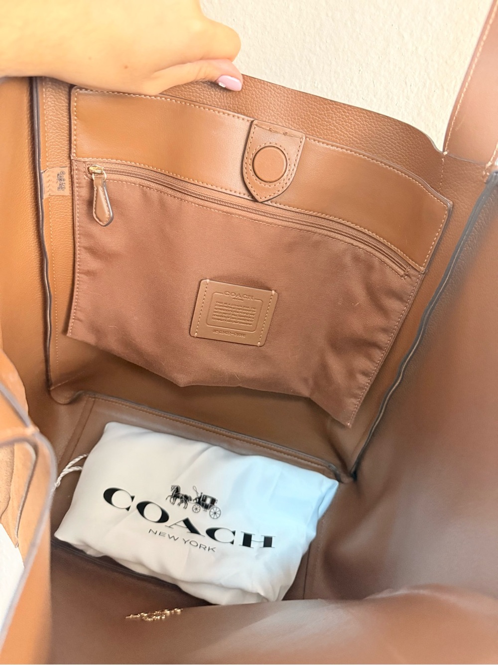 Coach Tan Brown Suede Hadley XL Tote - Picture 3 of 8